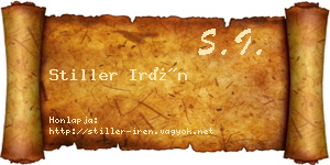 Stiller Irén névjegykártya